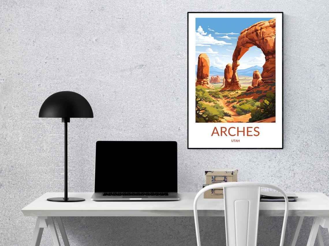 Arches Utah Sandstone Arch Hoodoo Rock Formation Scenic Poster - Image 2