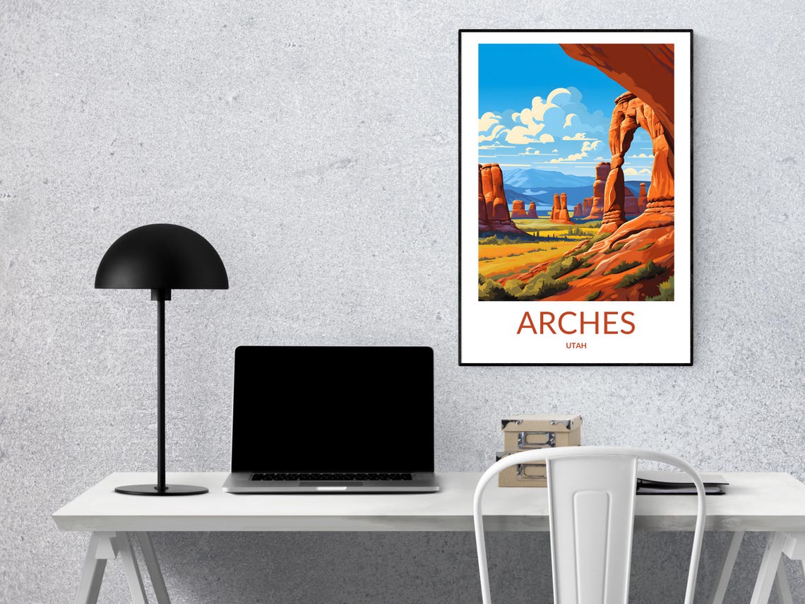 Arches Utah Red Rock Sandstone Arch Desert Landscape Travel Poster - Image 2