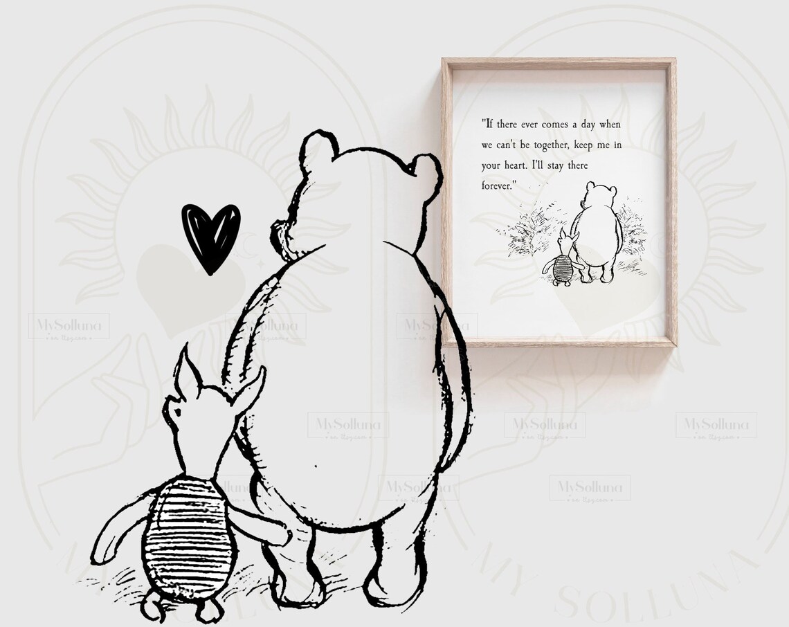 If There Ever Comes A Day, Pooh Vintage Nursery Art Print