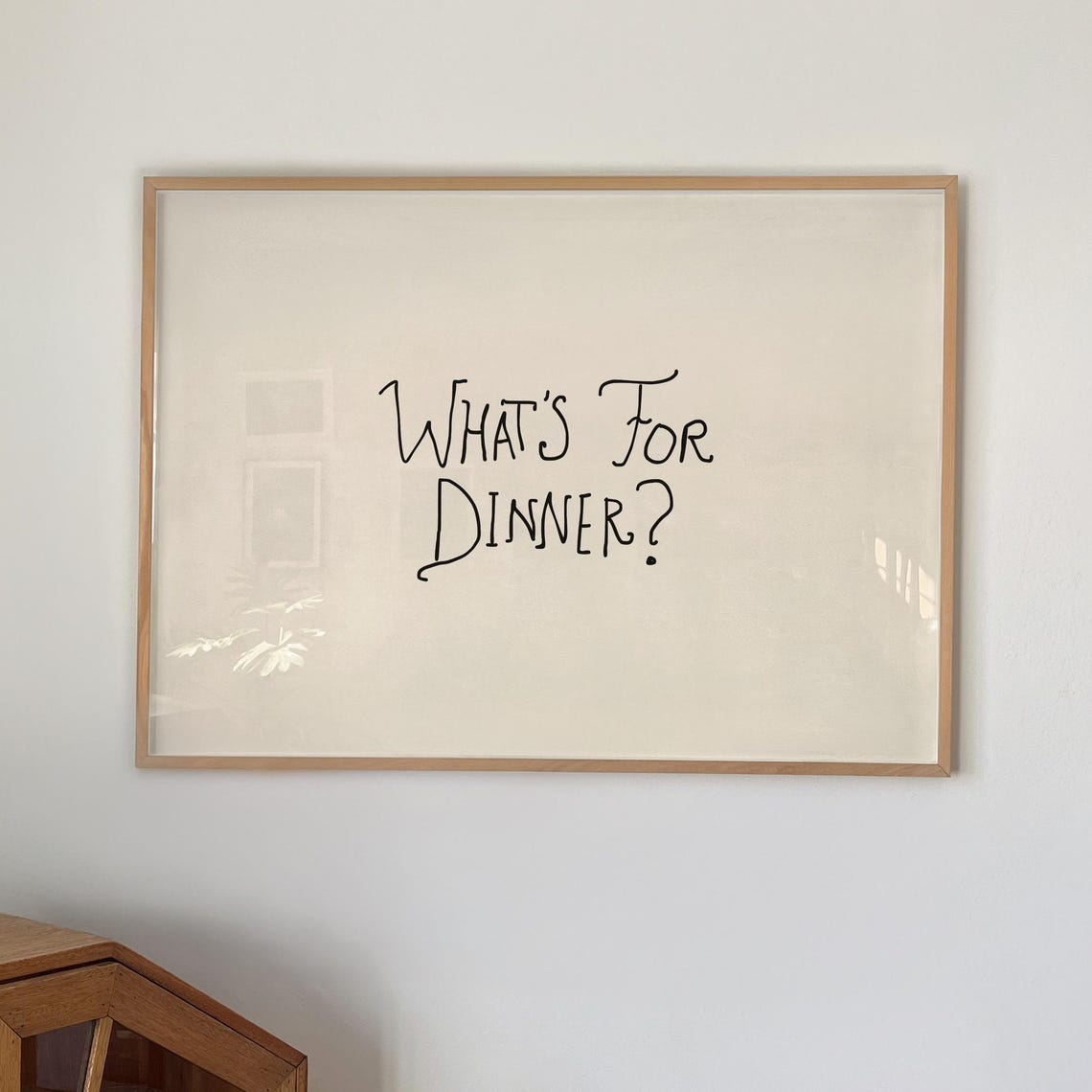 Whats For Dinner Funny Modern Kitchen Quote Handwritten Wall Poster
