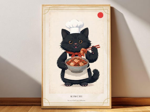 Kimchi Cat Poster Printable Wall Art Digital Download
