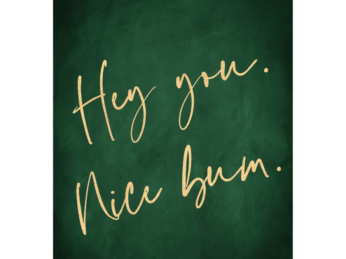Nice Bum Print, Emerald Green and Gold Decor - Image 2