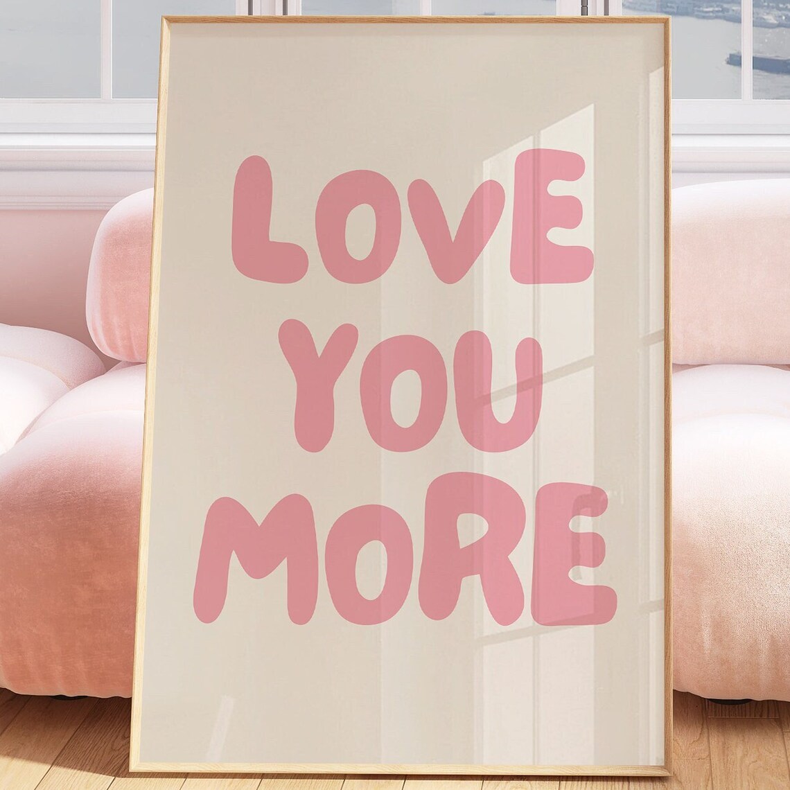 Love You More Trendy Love Typography Art Print