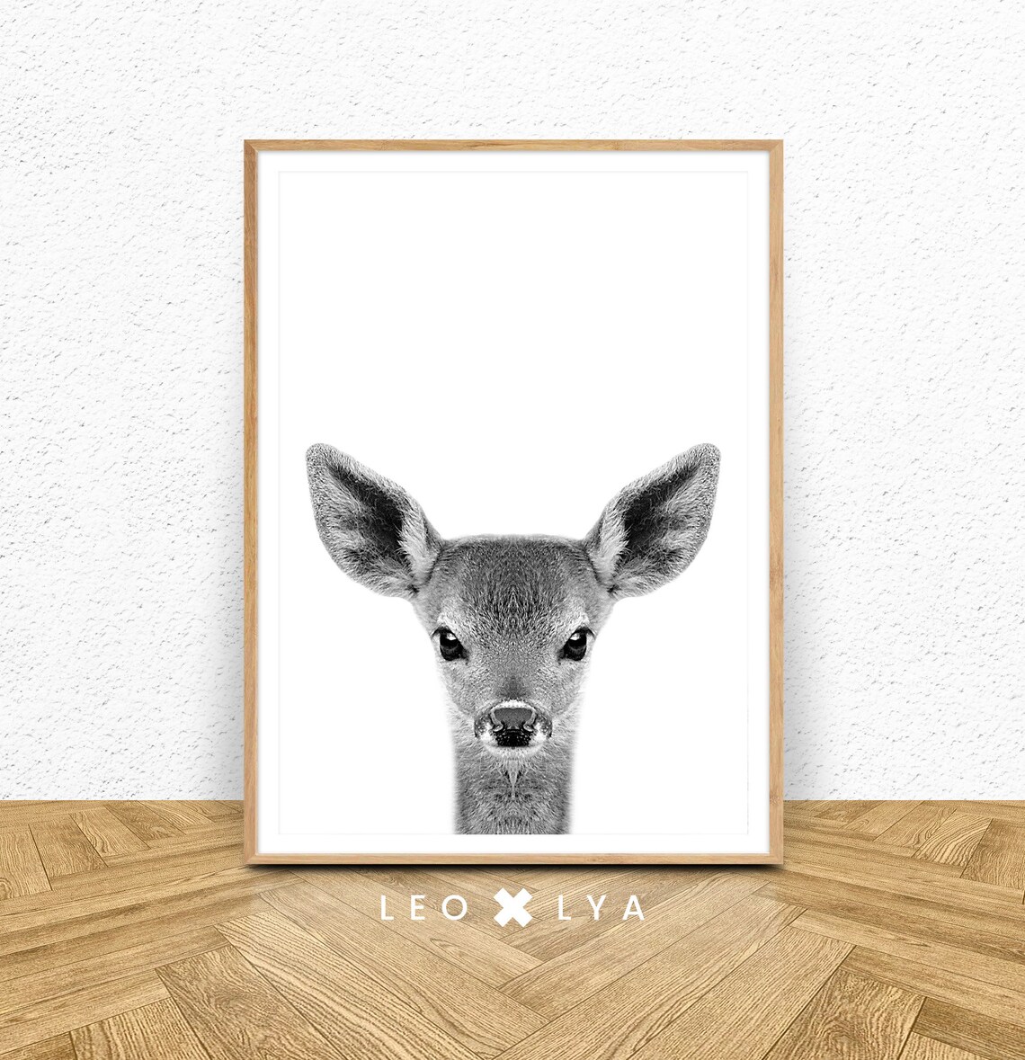 Baby Fawn Print Deer Wall Art Woodlands Decor Nursery Animal Kids Gift Minimalist Art Black And White Photography Nursery