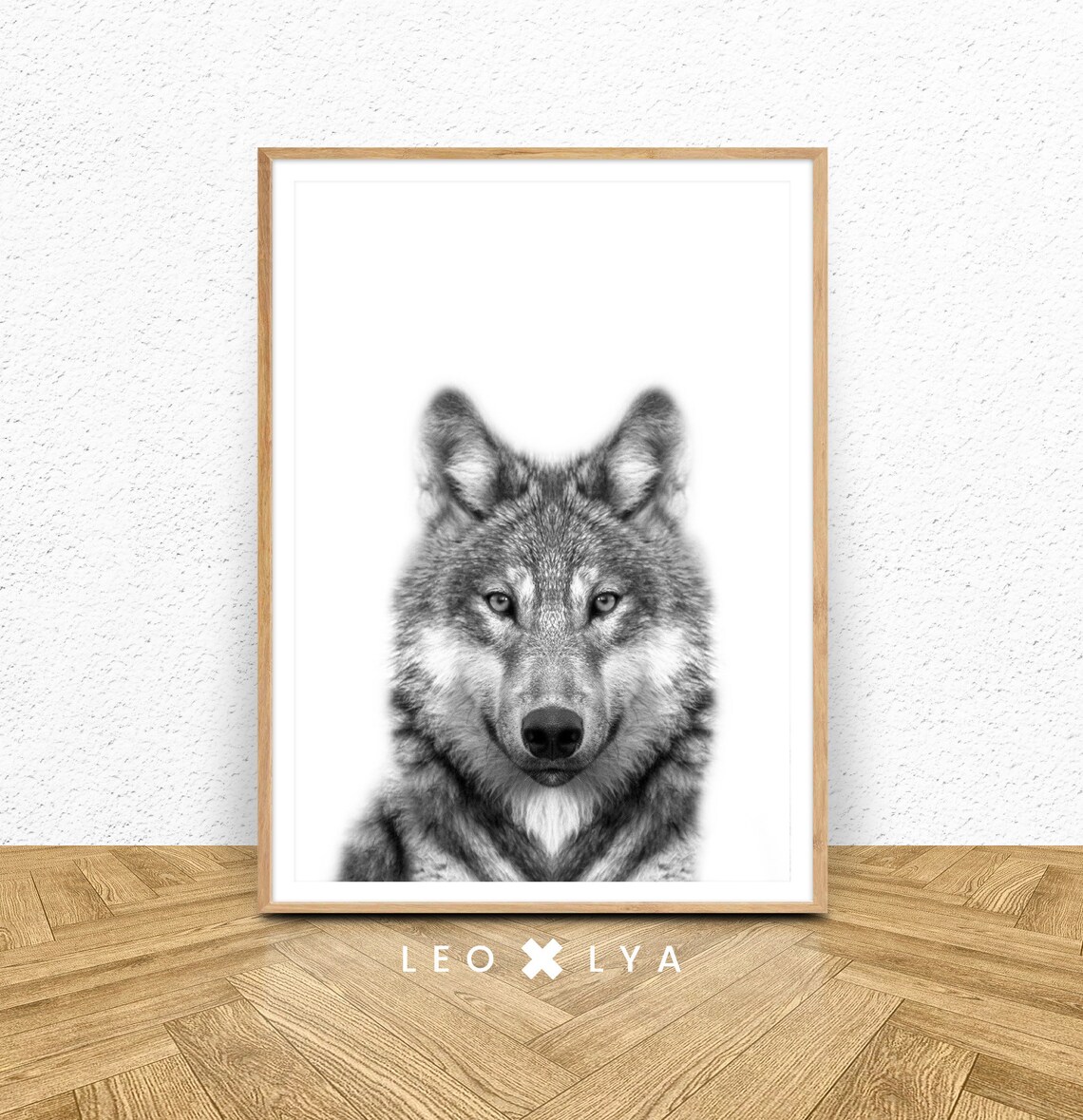 Black and White Wolf Print, Nursery Wall Art