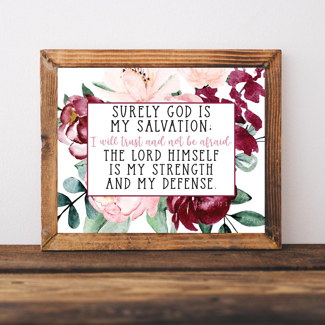 Isaiah 12:2 Watercolor Scripture Art Print