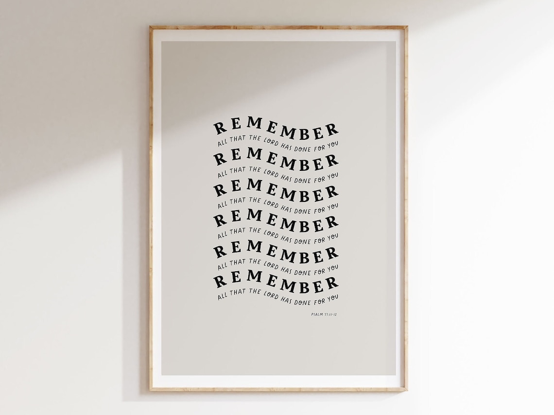 Psalm 77 Retro Christian Scripture Wall Art Print