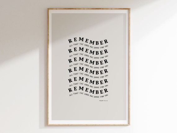 Psalm 77 Retro Christian Scripture Wall Art Print