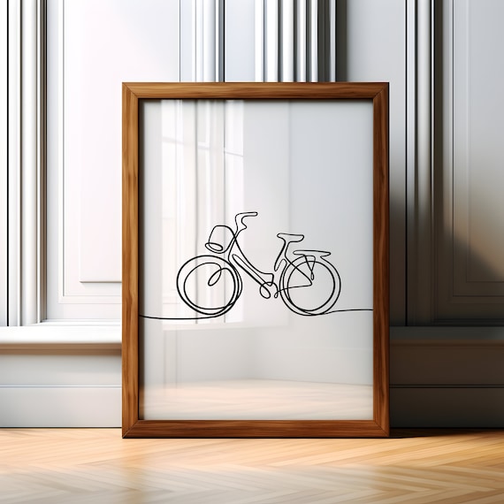 Bicycle Minimalist Line Art Bicycle Wall Art Print Line Art Poster Print Minimalist Line Art Wall Decor Line Art Print