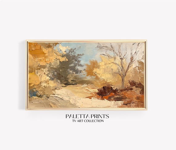 Frame Tv Neutral Abstract Nature Art Art For Frame Tvs Rustic Impressionist Landscape Tv Art Fall Art Paletta Prints