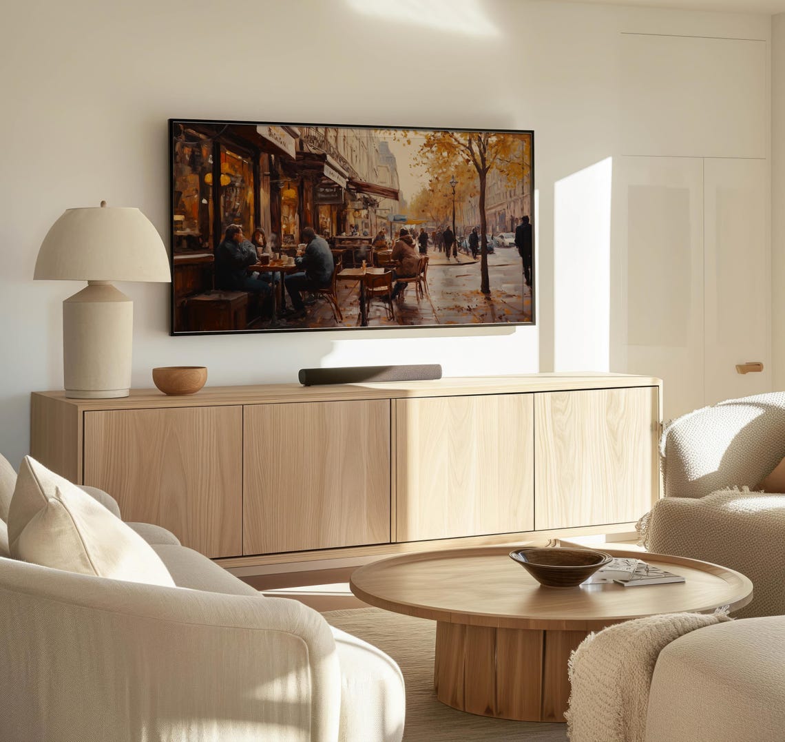 Frame Tv Bustling Cafe Art Art For Frame Tvs Warm Cozy Moody Seasonal Tv Art Scenic Vintage Tv Art Paletta Prints - Image 3