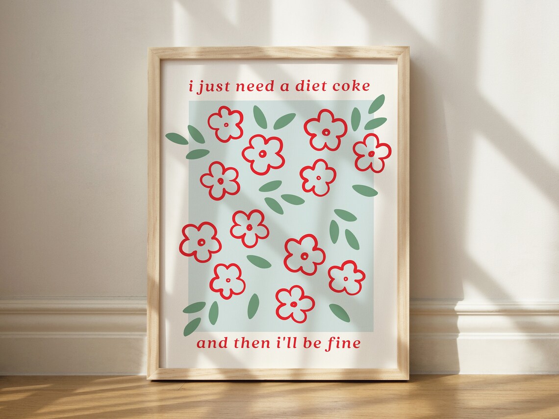 I 27ll Be Fine Floral Caffeine Humor Art Print