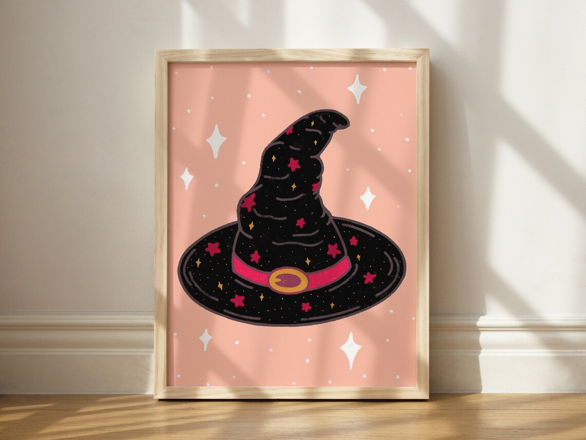 Witchs Hat Halloween Wall Decor Art Print