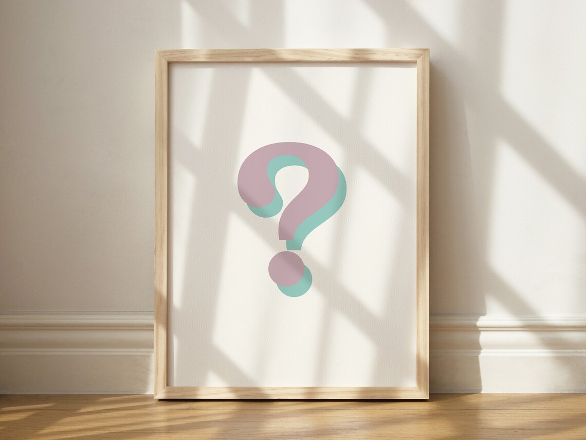 Question Mark Typography Poster, Riddle Artist