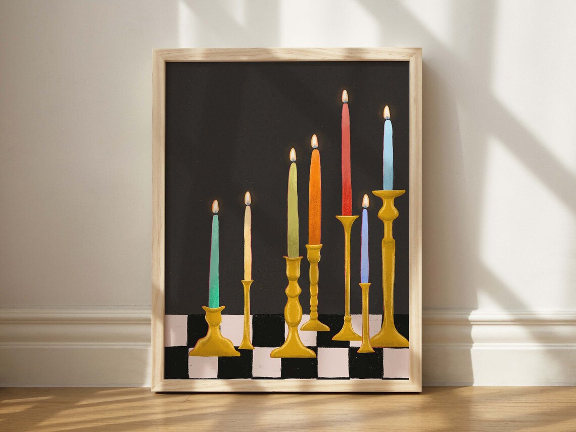 Candle Stick Print, Spooky Halloween Art Print