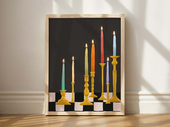 Candle Stick Print, Spooky Halloween Art Print