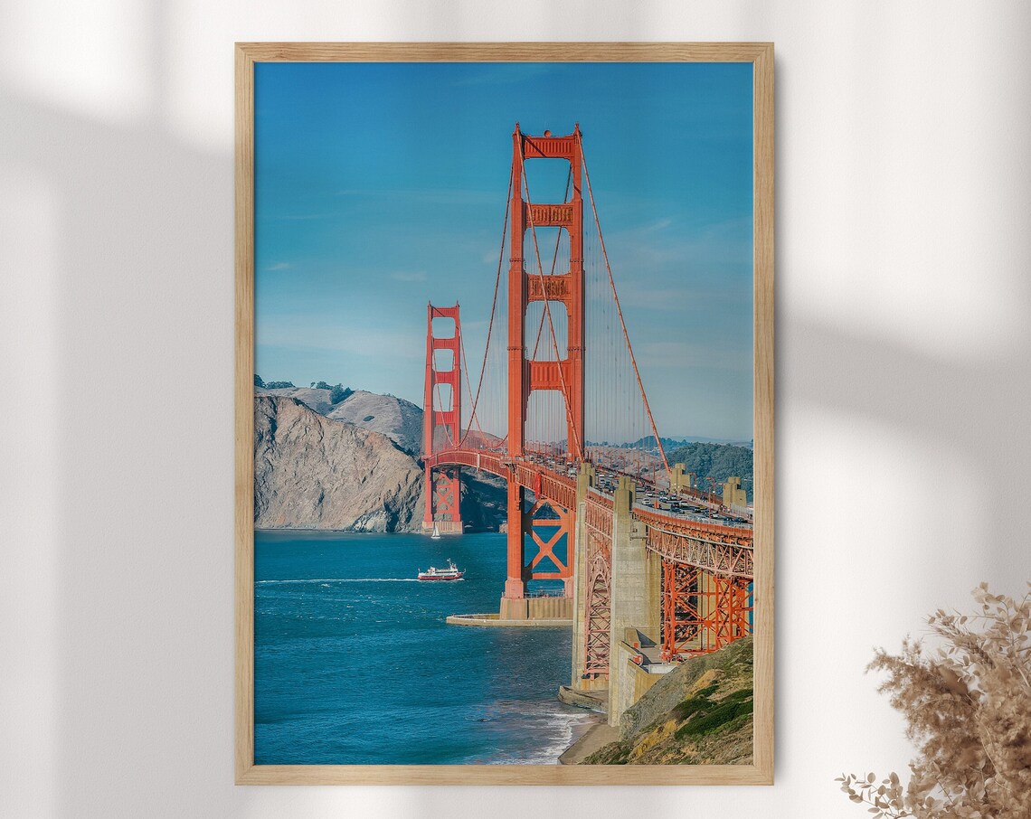 Golden Gate Bridge San Francisco Bay Travel Poster