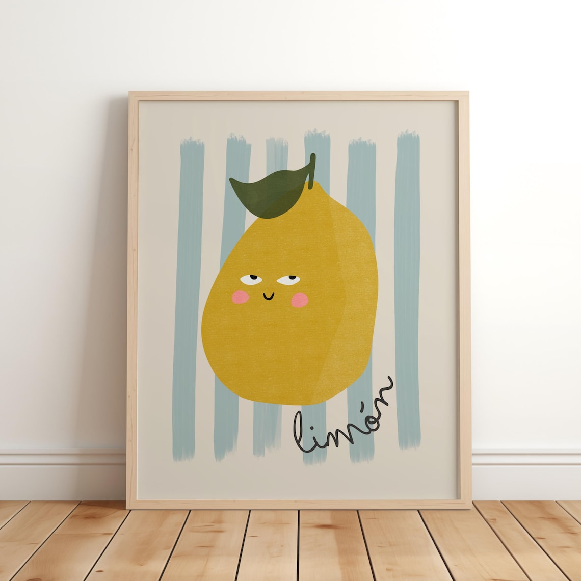 Lemon Print Watercolor Nursery Art Poster