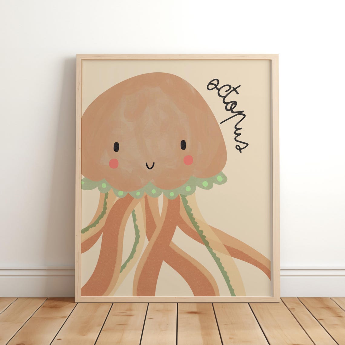 Octopus Print Nursery Wall Art Poster Decor Prints Kids Room Unframed