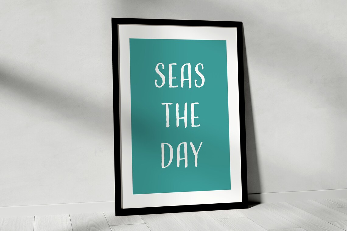 Seas The Day Beach Art Print, Ocean Nautical Decor - Image 3