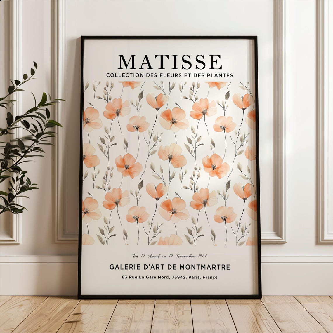 Matisse Peach Floral Bouquet Exhibition Montmartre Gallery Poster