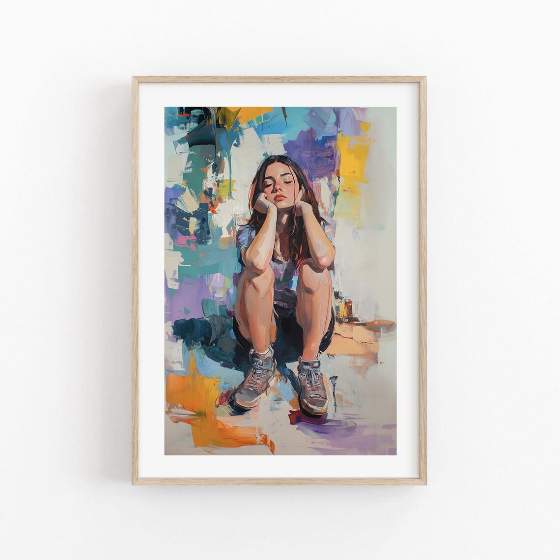 Abstract Woman Colorful Expressive Modern Portrait Art Poster