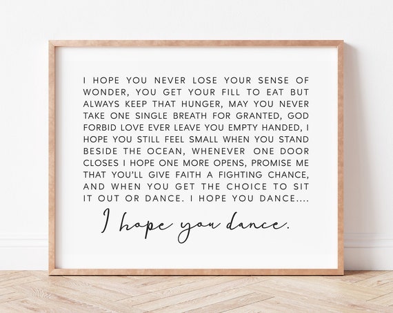 I Hope You Dance Lyrics, Nursery Decor Wall Art