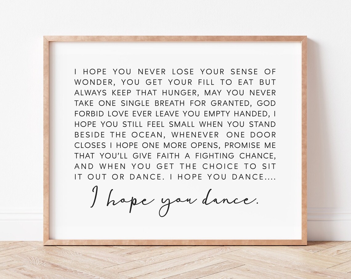 I Hope You Dance Lyrics, Nursery Decor Wall Art