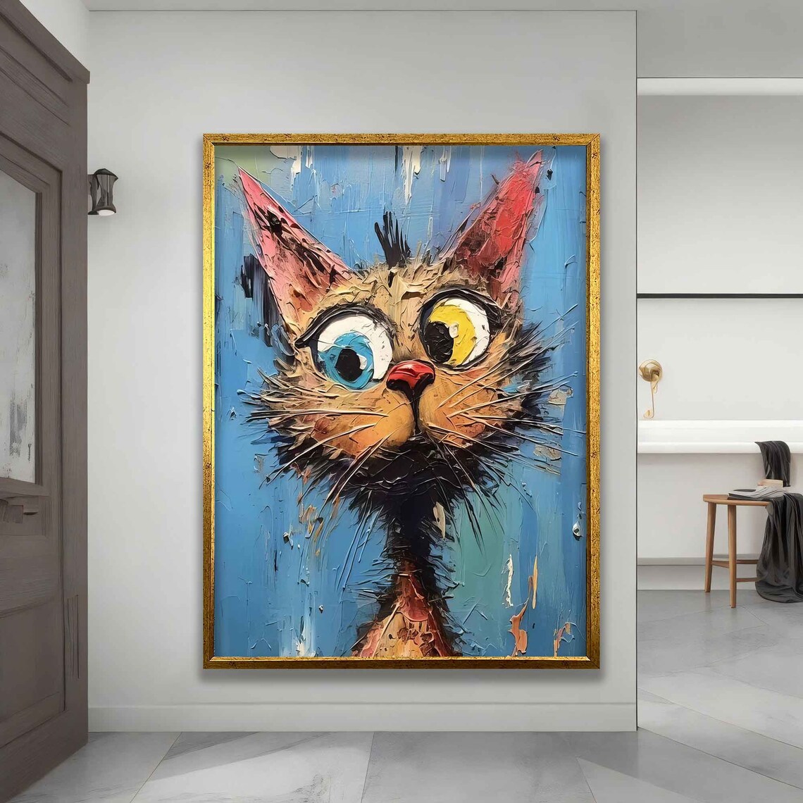 Confused Cat Pop Art Poster, Cute Funny Cat Print - Image 3