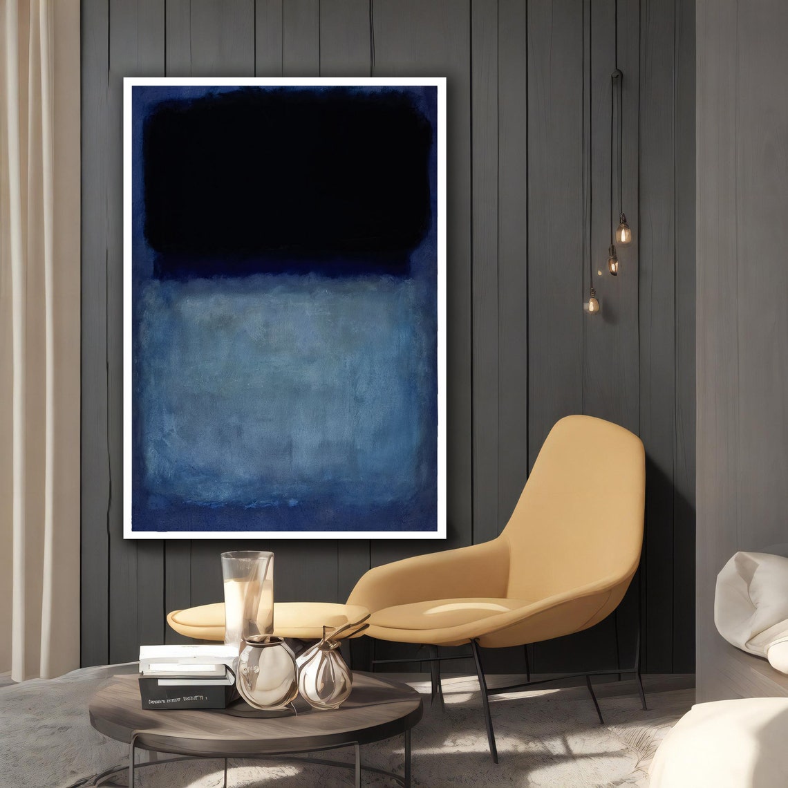 Mark Rothko Style Navy Blue Abstract Color Field Minimal Modern Poster - Image 4