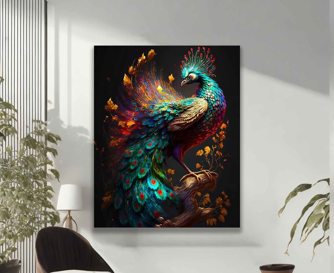Fiery Peacock Poster - Image 2