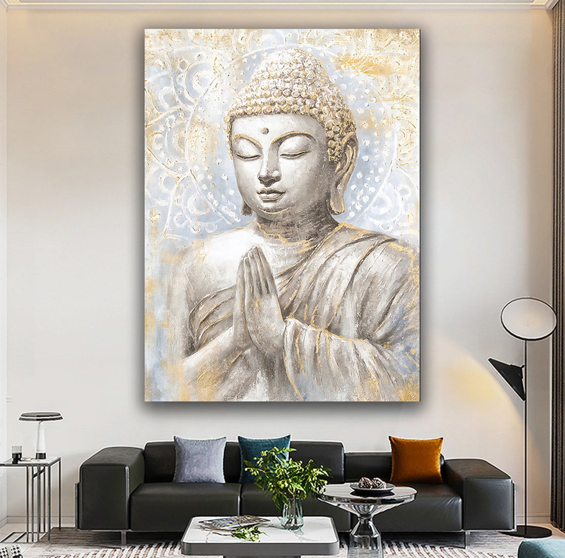 Buddha Print Wall Decor White Buddha Wall Art Buddha Wall Art Spiritual Art Religious Wall Art - Image 3
