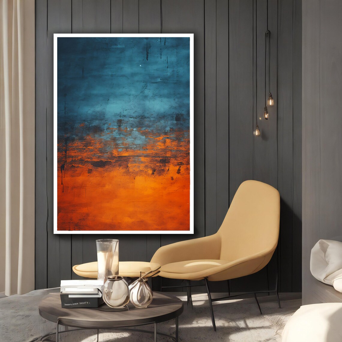 Mark Rothko-Inspired Orange & Green Art Print - Image 2