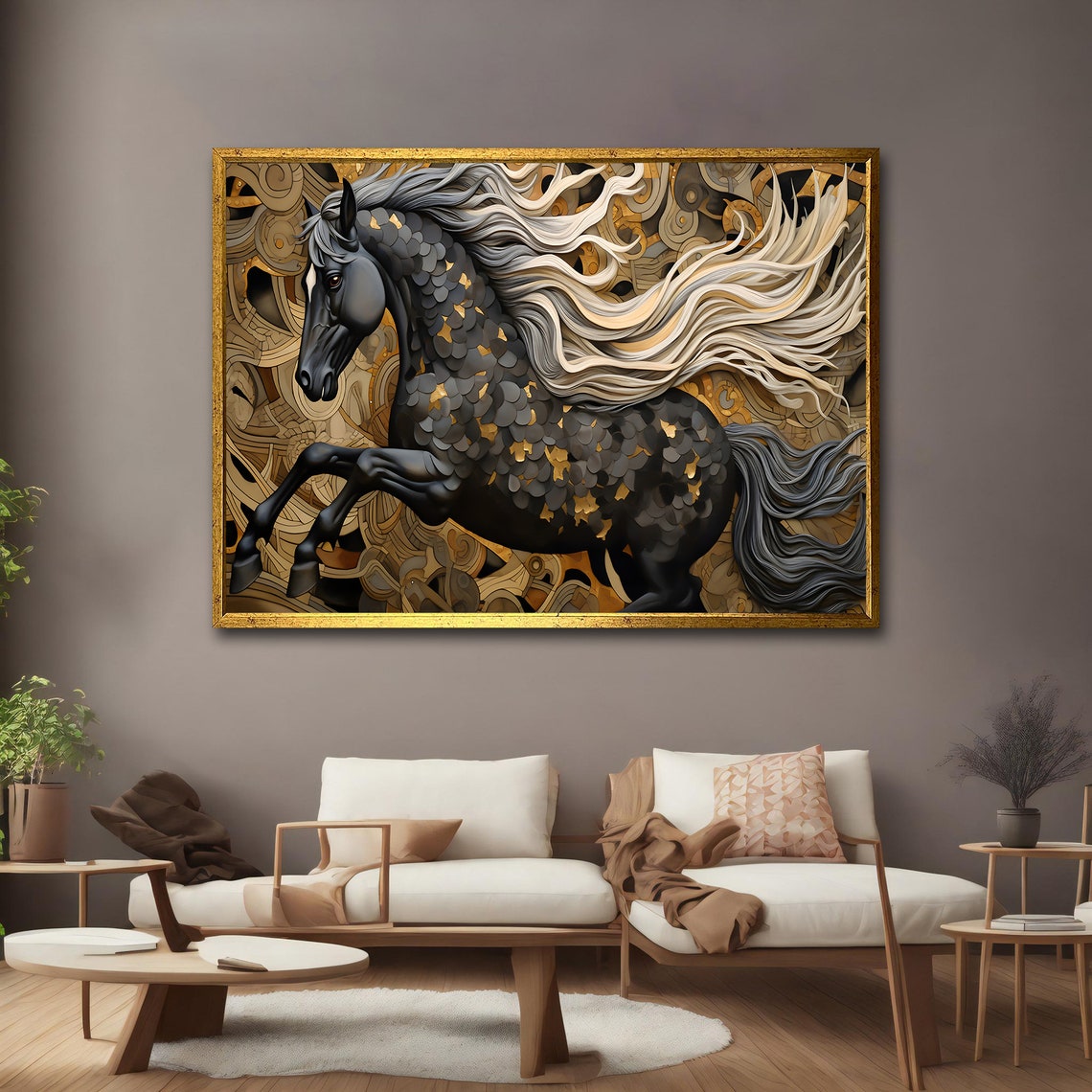 Horse Painting Race Horse Painting Horse Portrait Painting Horse Print Wall Art Animal Art - Image 3