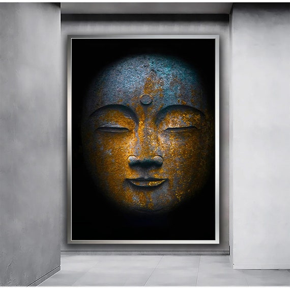 Buddha Statue Print Wall Decor Black White Buddha Wall Art Buddha Wall Art Spiritual Art Religious Wall Art