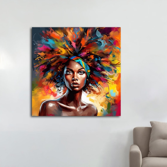Colourful African Woman Portrait Painting Wall Art Modern Decor Ideas For Your Home And Office Natural And Vibrant Home Wall Decor