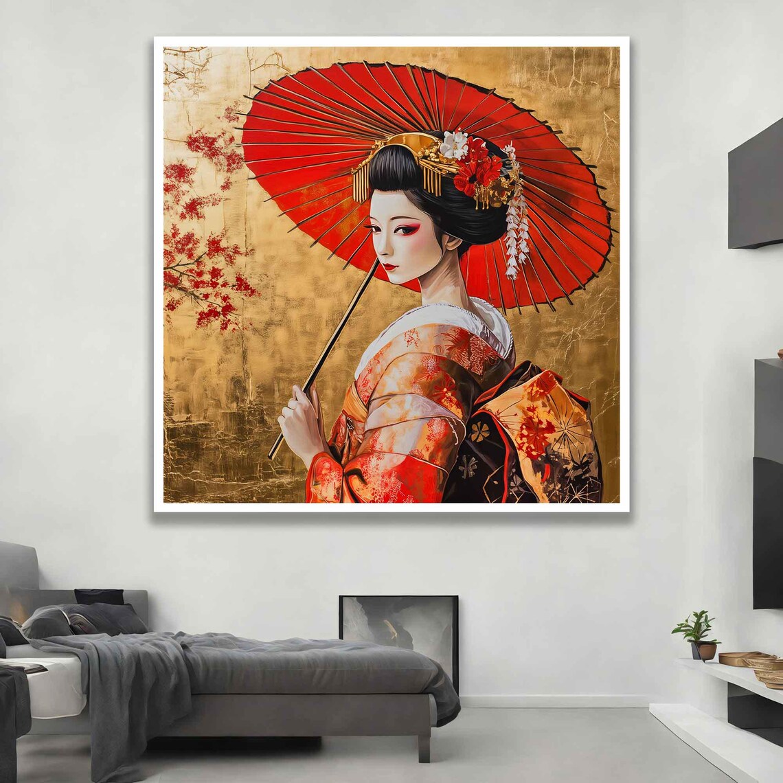 Geisha Umbrella Traditional Japanese Art Print - Image 3
