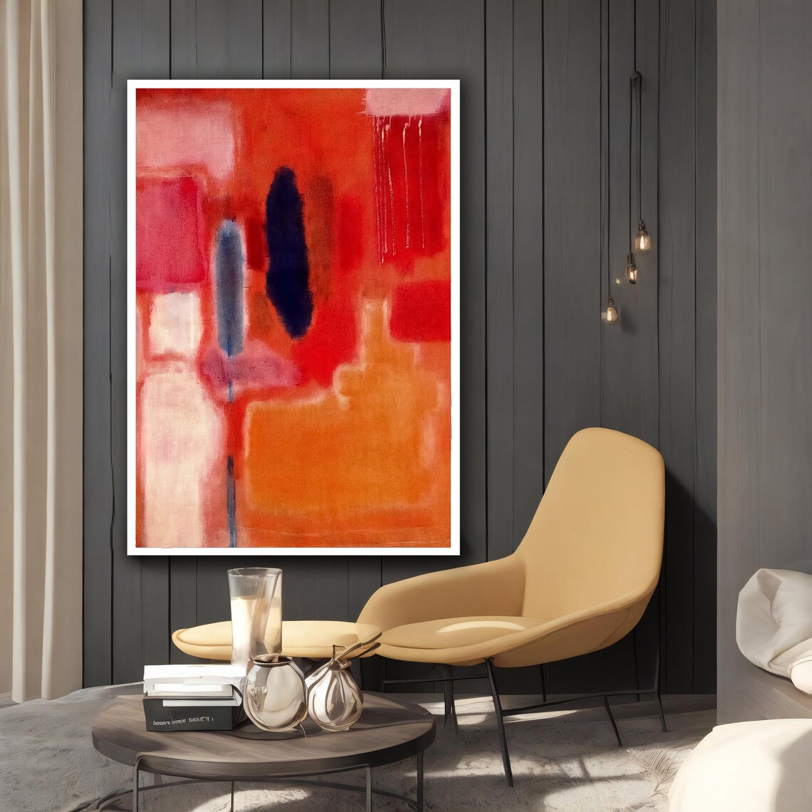 Mark Rothko Red And Orange Mix Colorful Rothko Art Mark Rothko Wall Art With Different Frame Options For Your Home And Office - Image 2