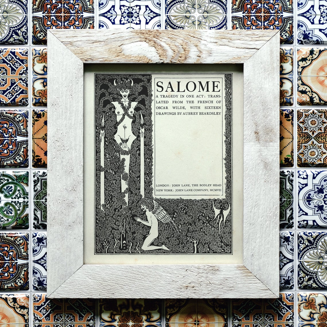 Oscar Wilde Salome 1907 Title Page Aubrey Beardsley Vintage Art Print - Image 4