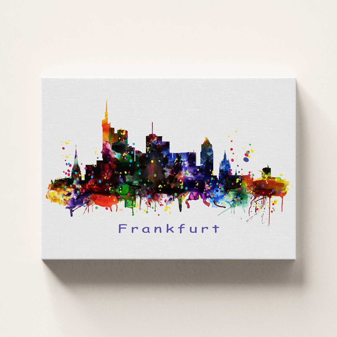 Frankfurt Germany Skyline Watercolor Art Print