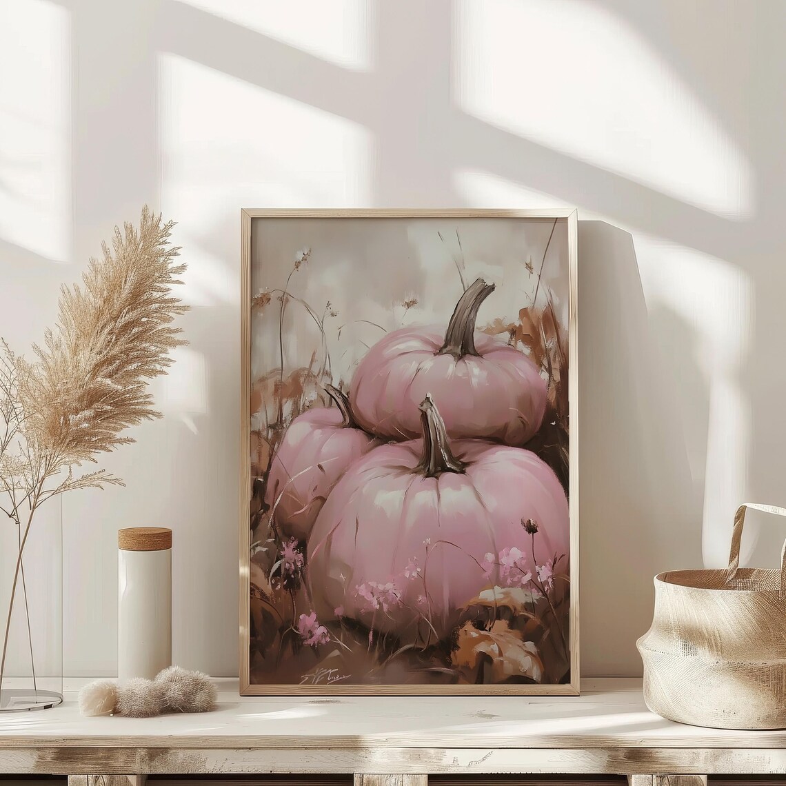 Pink Pumpkin Halloween Poster, Vintage Dark Academia - Image 4