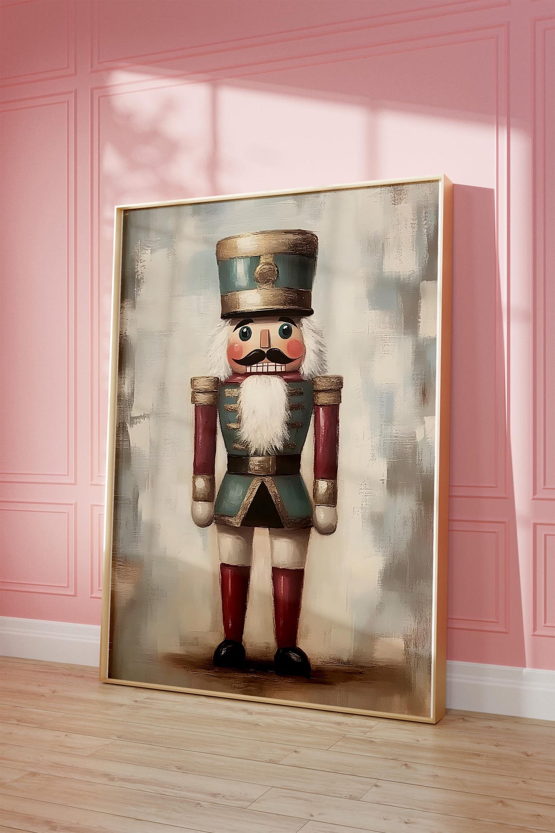 Vintage Christmas Nutcracker Soldier Holiday Portrait Art Poster - Image 3