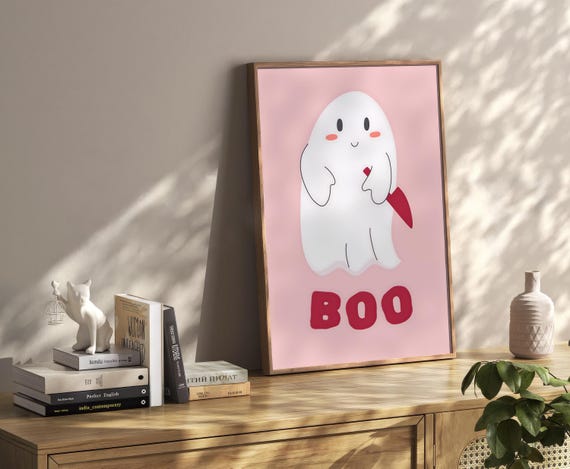 Halloween Ghost Vintage Wall Art Dark Academia Decoration Print Retro Decor Trendy Apartment Moody Poster Instant