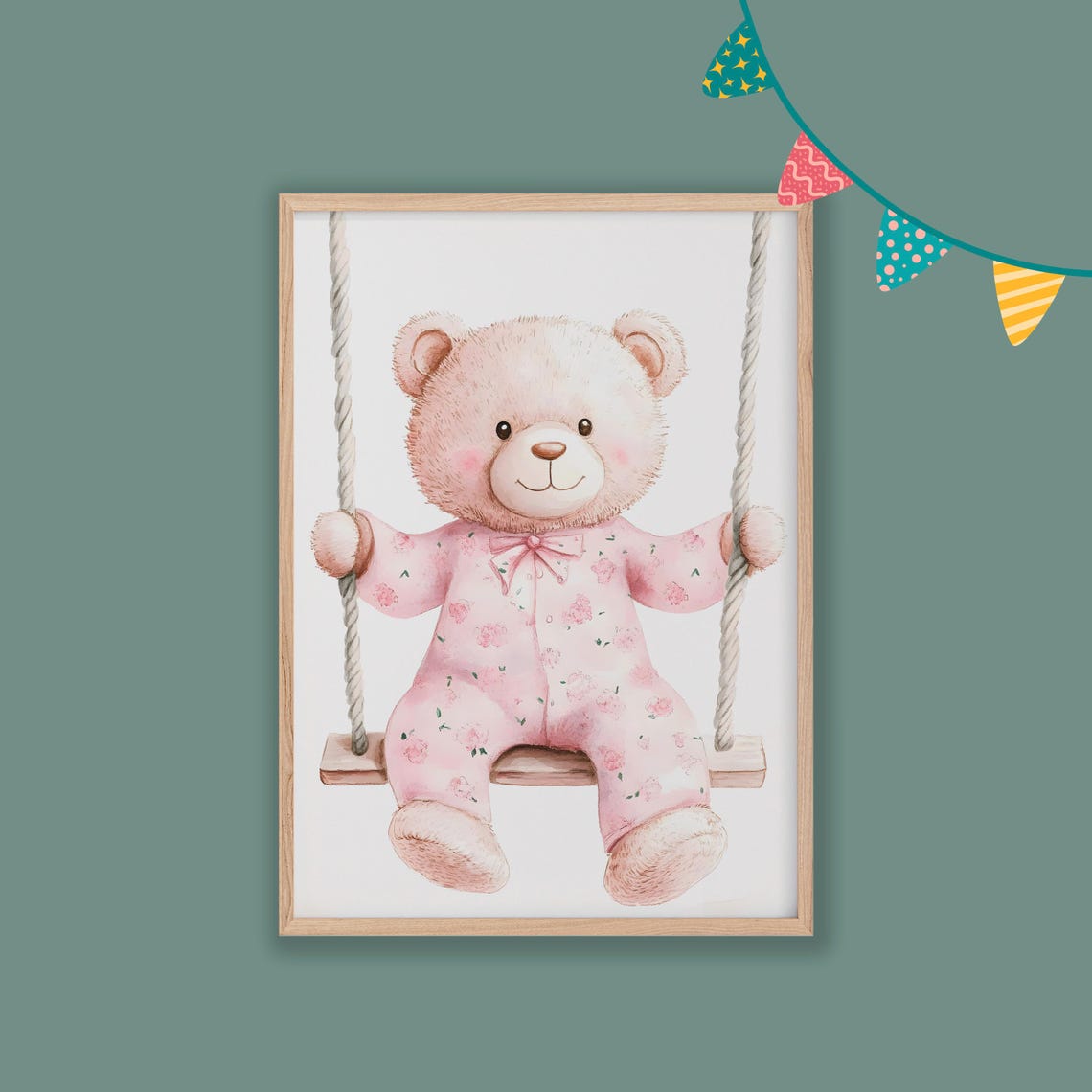 Bear Nursery Decor Baby Room Wall Art Nursery Decor Prints Animal Boho Kids Room Decor Instant Playroom Print
