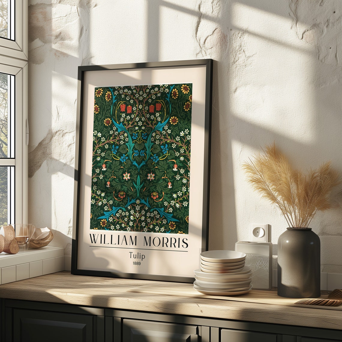 William Morris Tulip 1889 Botanical Pattern Vintage Floral Poster