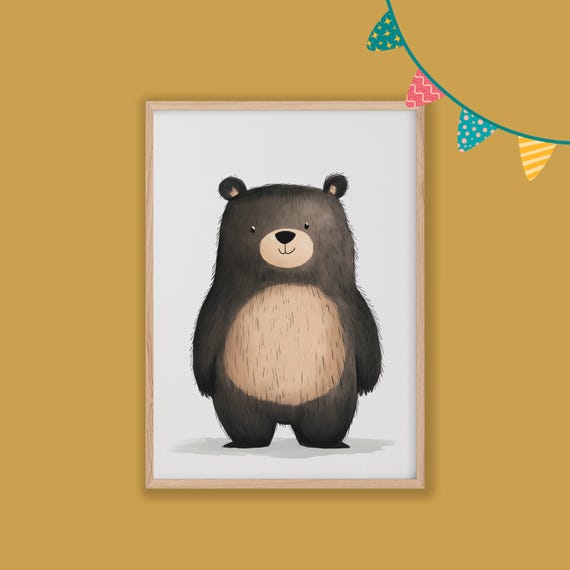 Bear Nursery Decor Baby Room Wall Art Nursery Decor Prints Animal Boho Kids Room Decor Instant Playroom Print