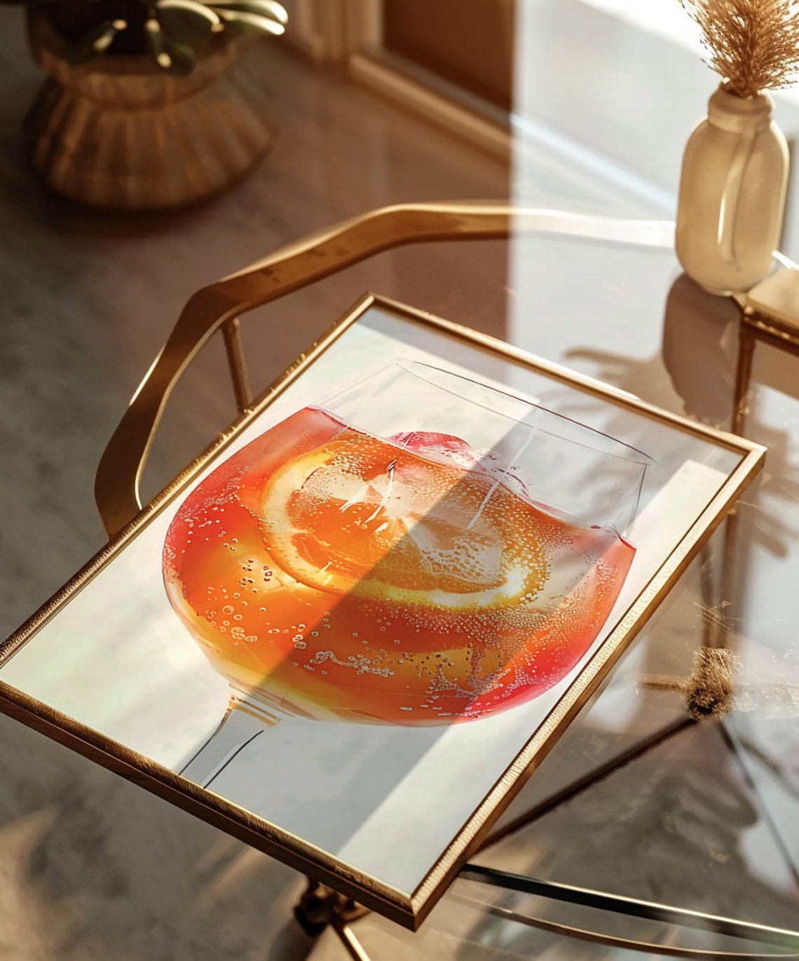 Giant Aperol Spritz Glass Close Up Photo Bar Cart Kitchen Poster - Image 2