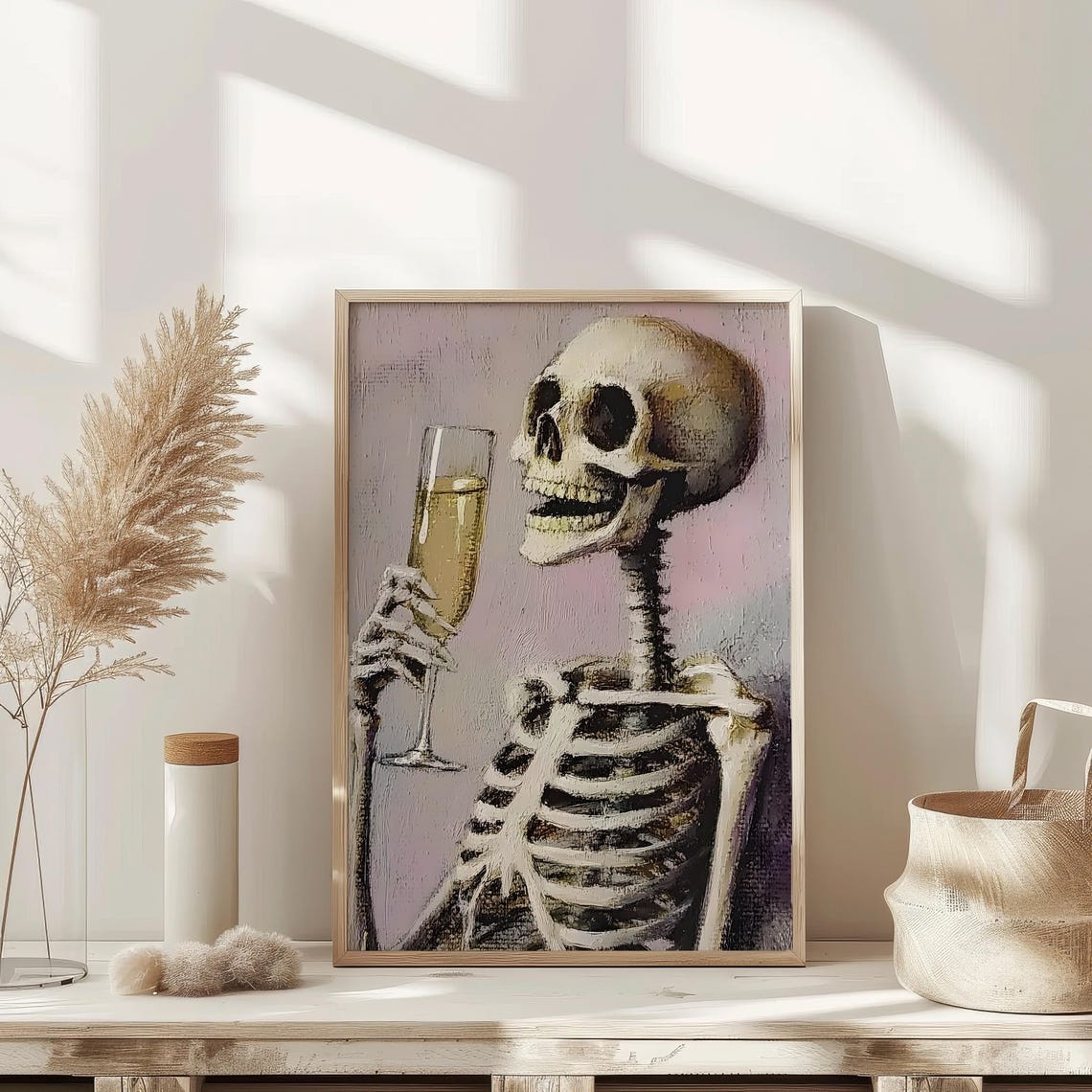 Skeleton Toasting With Champagne Gothic Party Portrait Poster - Image 2