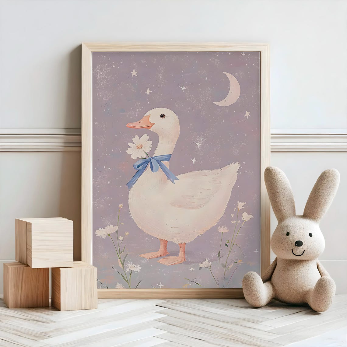 Duck Nursery Decor Baby Room Wall Art Nursery Decor Prints Animal Boho Kids Room Decor Instant Playroom Print - Image 2