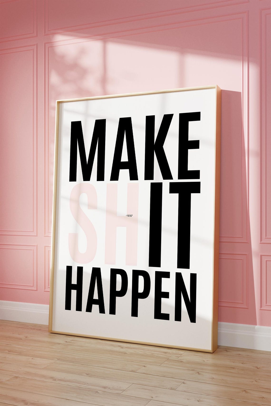 Make Shit Happen Big Bold Black Motivational Typography Poster - Image 3